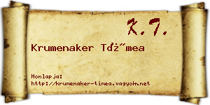 Krumenaker Tímea névjegykártya